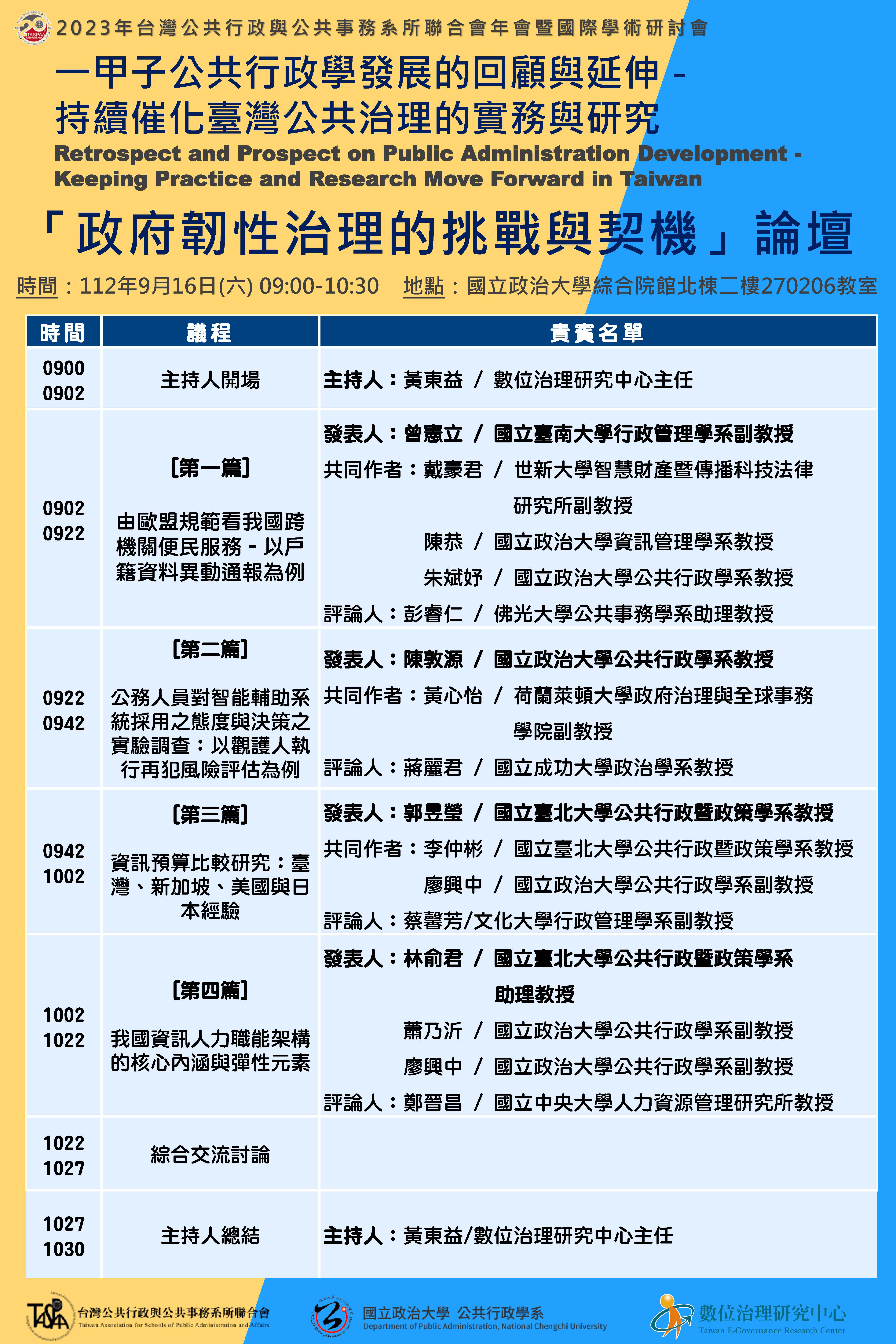 TEG自組場次議程